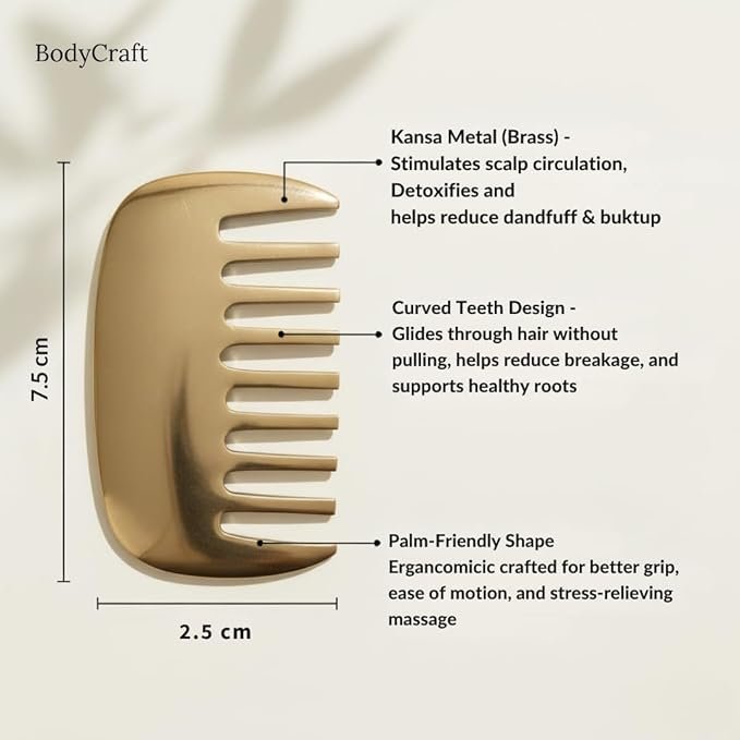 Kansa Comb for Head Massage | Ayurvedic Metal Scalp Massager for Hair Growth, Stress Relief & Relaxation | Improves Circulation & Reduces Hair Fall | Men & Women (Pack of 1) - Image 2