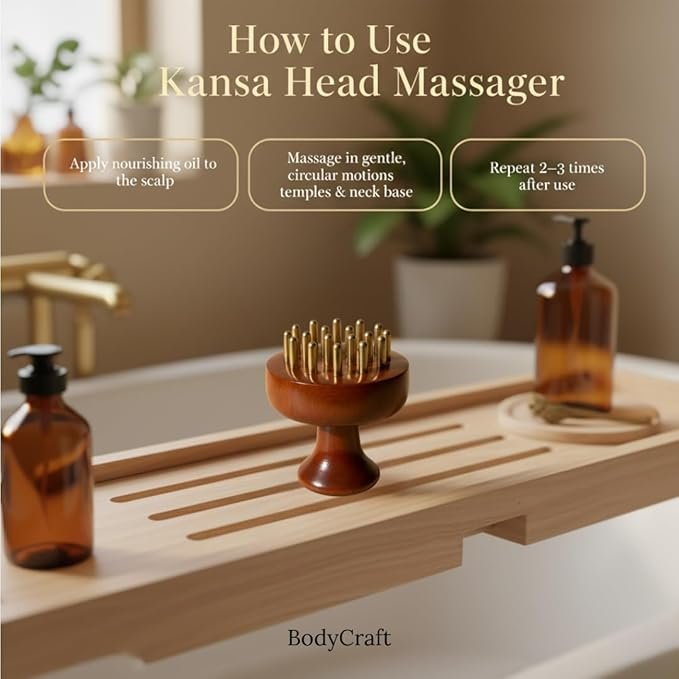 Kansa Head Massager & Scalp Activator | Ayurvedic Tool to Exfoliate Scalp, Relieve Tension & Stimulate Natural Hair Growth - Image 4