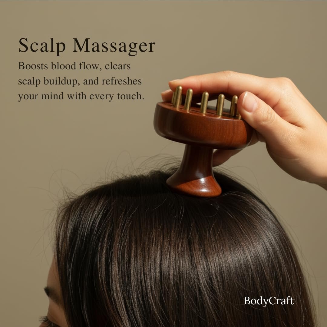 Kansa Head Massager & Scalp Activator | Ayurvedic Tool to Exfoliate Scalp, Relieve Tension & Stimulate Natural Hair Growth - Image 8