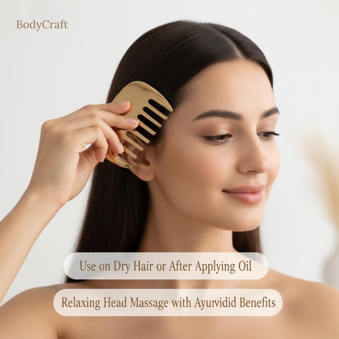 Kansa Comb for Head Massage | Ayurvedic Metal Scalp Massager for Hair Growth, Stress Relief & Relaxation | Improves Circulation & Reduces Hair Fall | Men & Women (Pack of 1) - Image 6