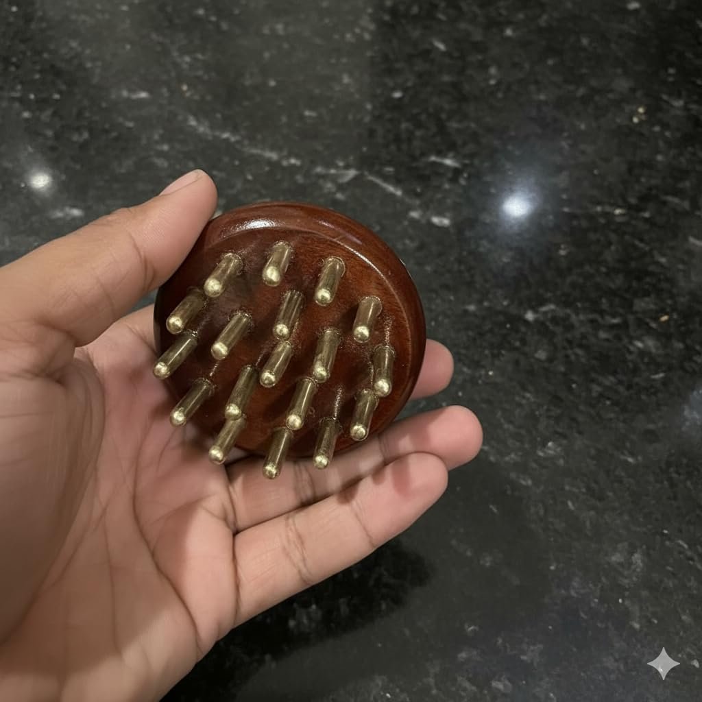 Kansa Head Massager & Scalp Activator | Ayurvedic Tool to Exfoliate Scalp, Relieve Tension & Stimulate Natural Hair Growth - Image 6