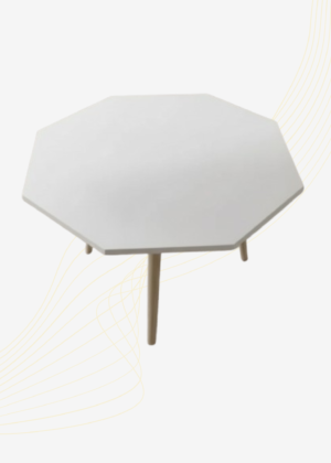 Engineered Wood Octagonal Side Table | Decorative Accent Tables with Wooden Legs | Minimalist Corner, Sofa and Bedside Table for Living Room, Bedroom, Office | Coffee Tables (White)